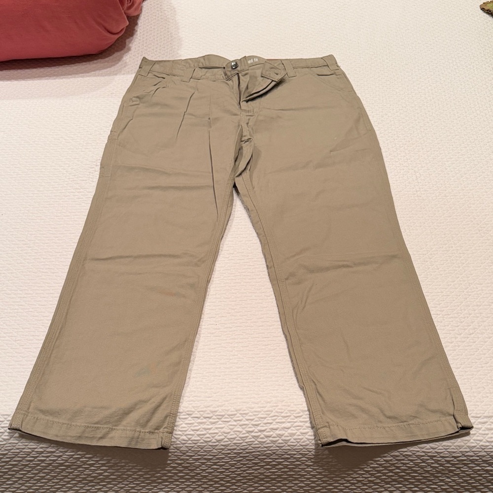 Unworn Carhartt Men's Tan Pants (Relaxed Fit)